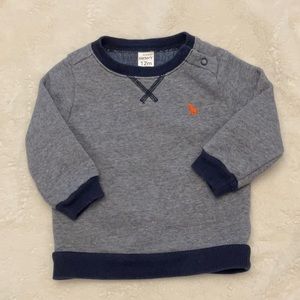 Carter’s Baby Boy Navy Striped Button Sweatshirt Size 12 Months